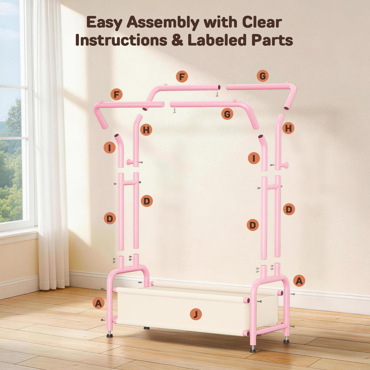 ZHKINGGS baby-toddler closet with open storage keeps outfits accessible