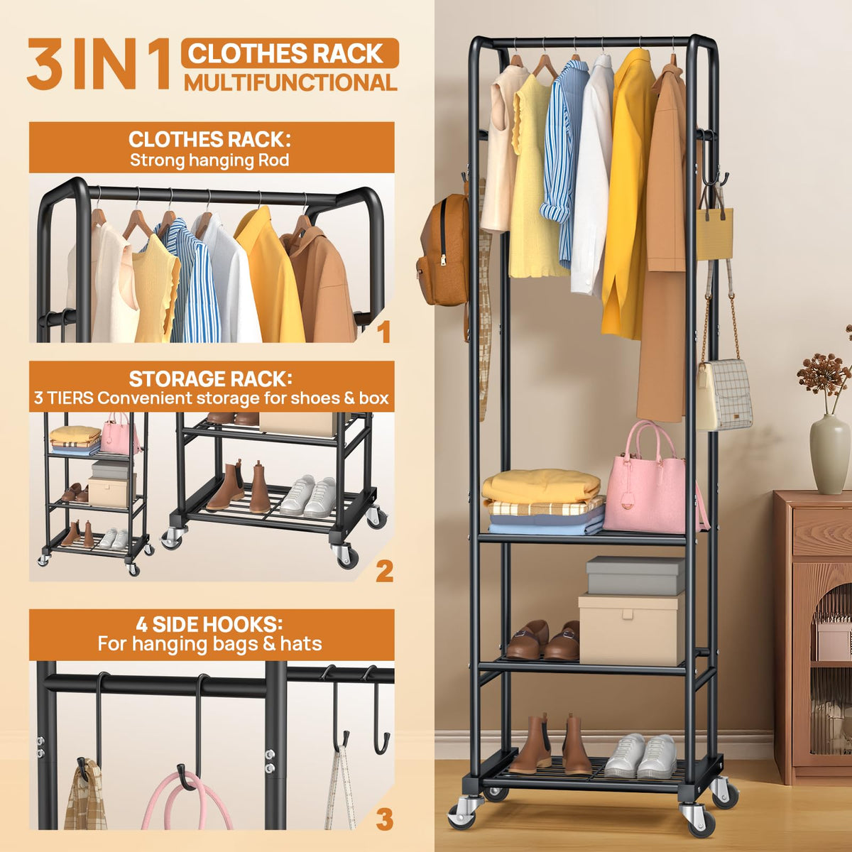 ZHKINGGS bottom storage rack keeps shoes or boxes within reach