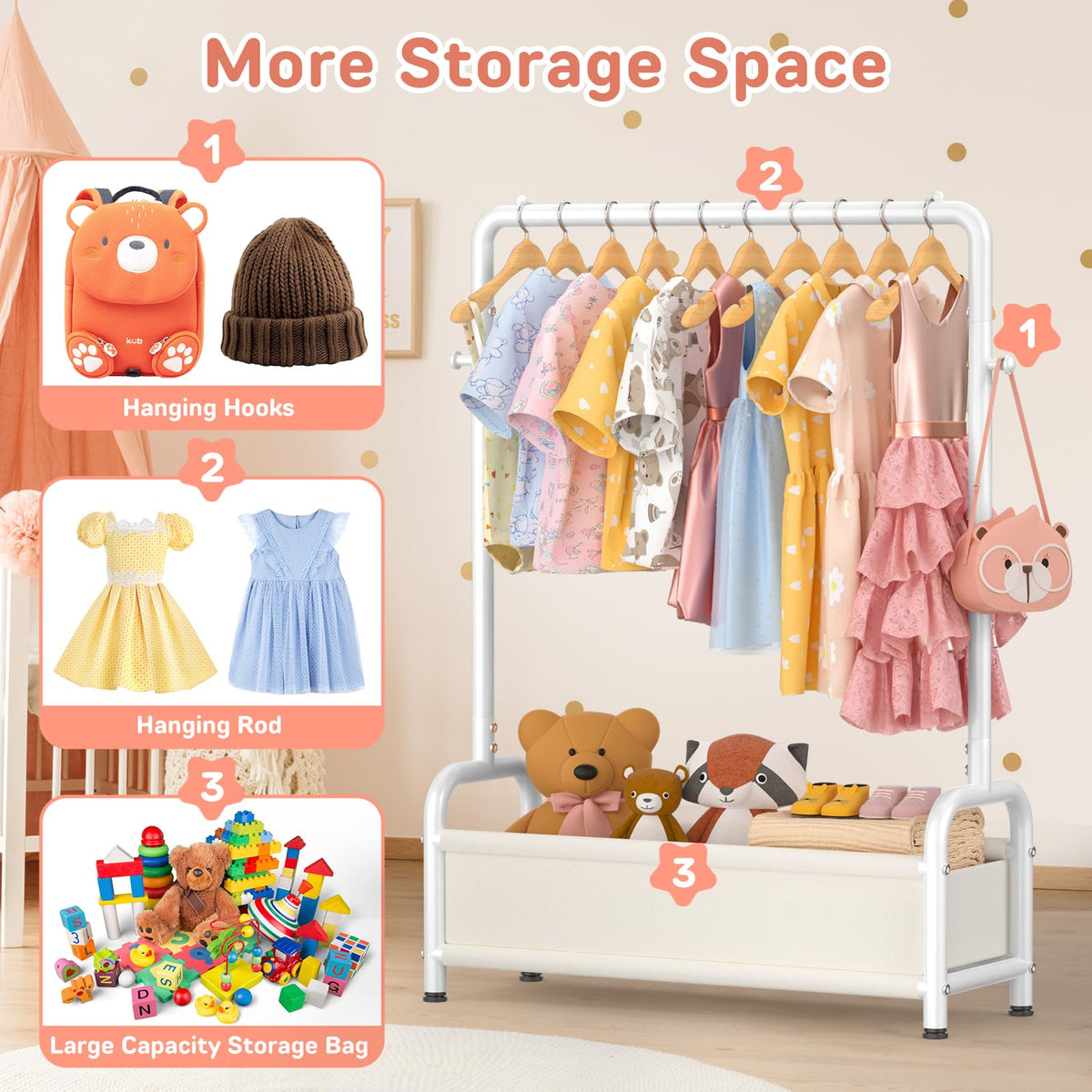 ZHKINGGS multi-functional storage basket keeps toys and clothes neatly together