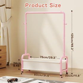 ZHKINGGS pink child clothes rack adds stylish storage for little ones.