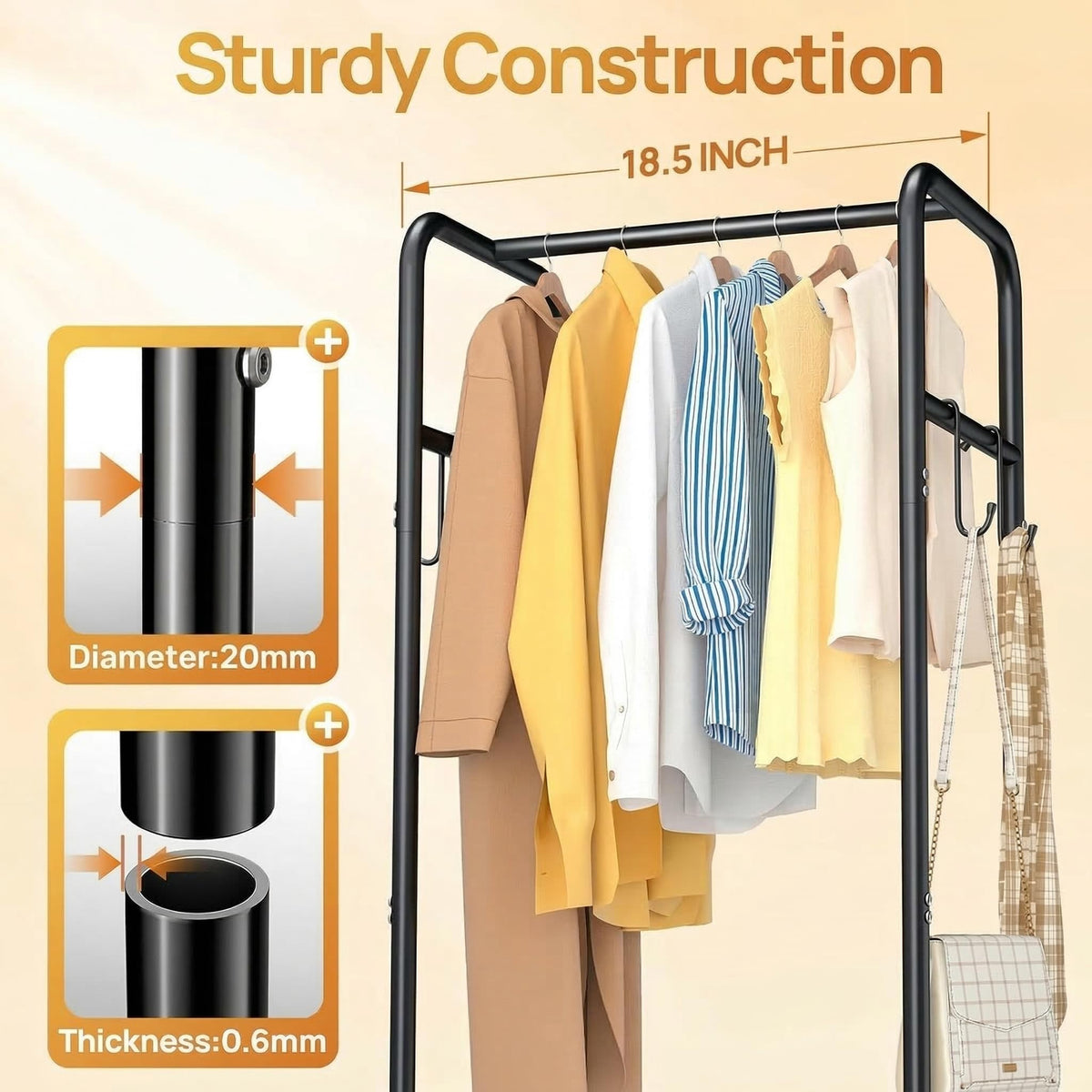 ZHKINGGS side hooks hold bags, hats, and keys for tidy entryways