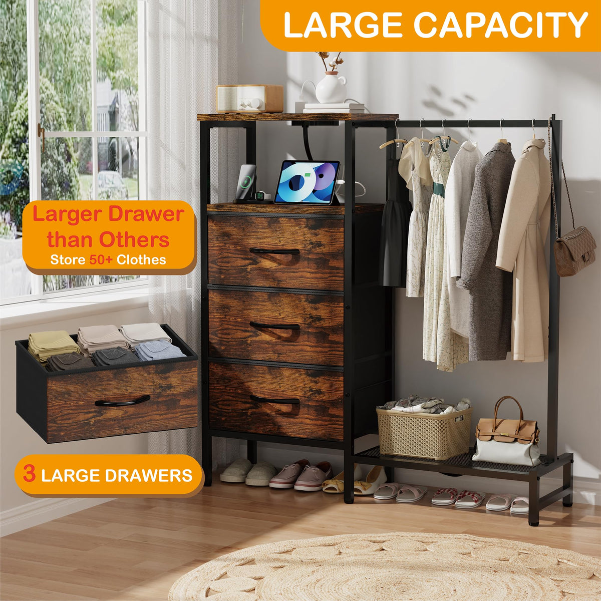 ZHNSYDN dresser bottom space fits shoes and small boxes
