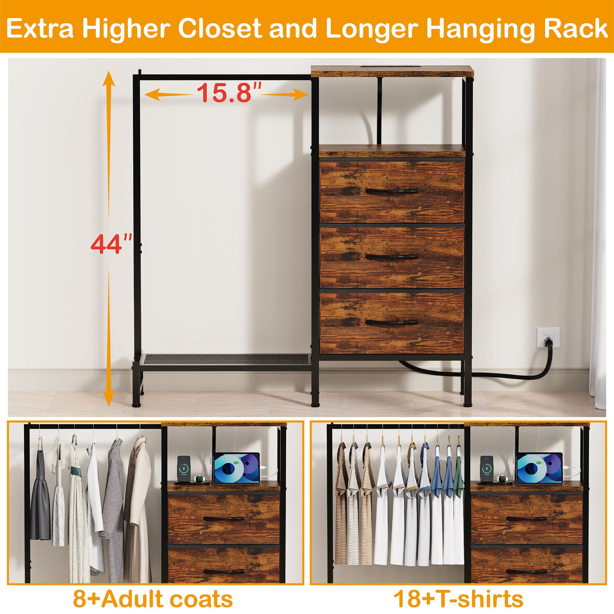 ZHNSYDN dresser sturdy metal frame ensures lasting stability