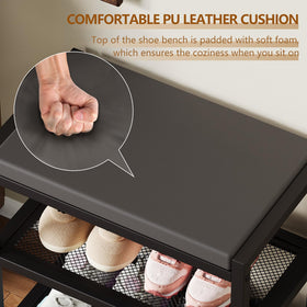ZHOOGE storage bench helps declutter foyers by concealing shoes and accessories.