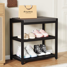 ZHOOGE Small Shoe Bench offers a cushioned seat for easy daily shoe changes.