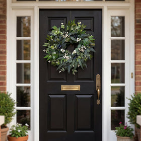Zhoree front door all-season wreath packaged as a gift-ready box.