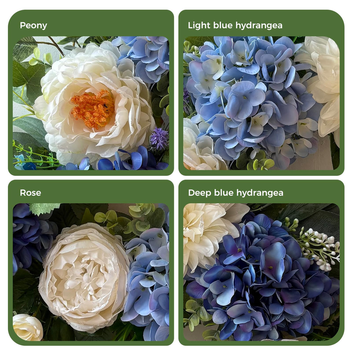 Zhoree wreath used as a backdrop for spring and summer weddings