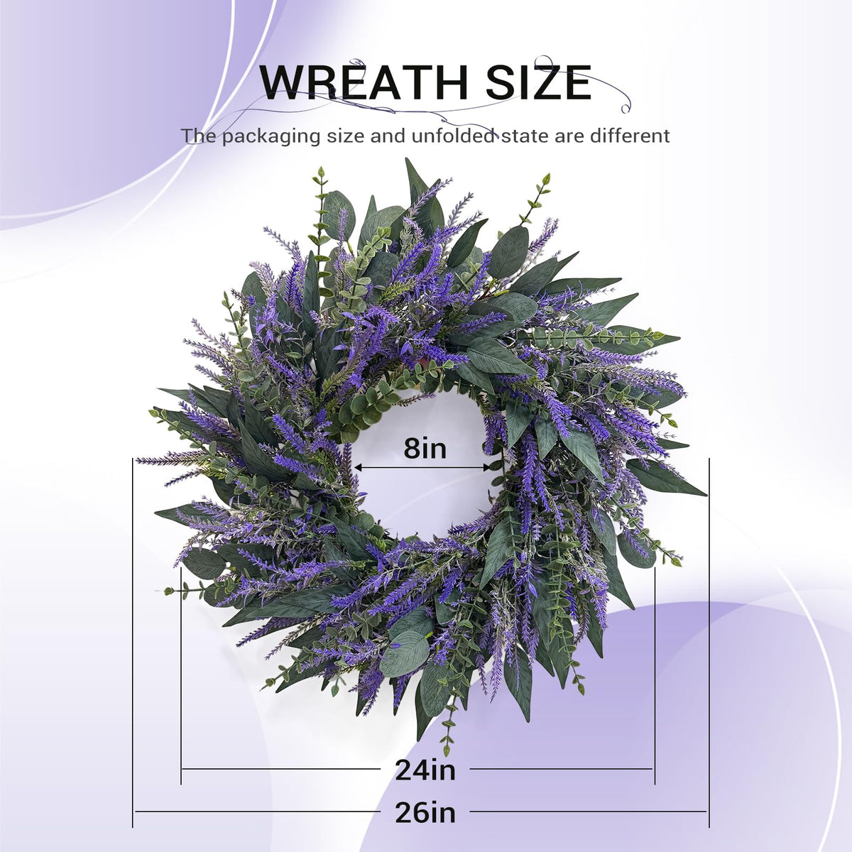 Zhoree wreath hung on door adds a welcoming touch to entryways.