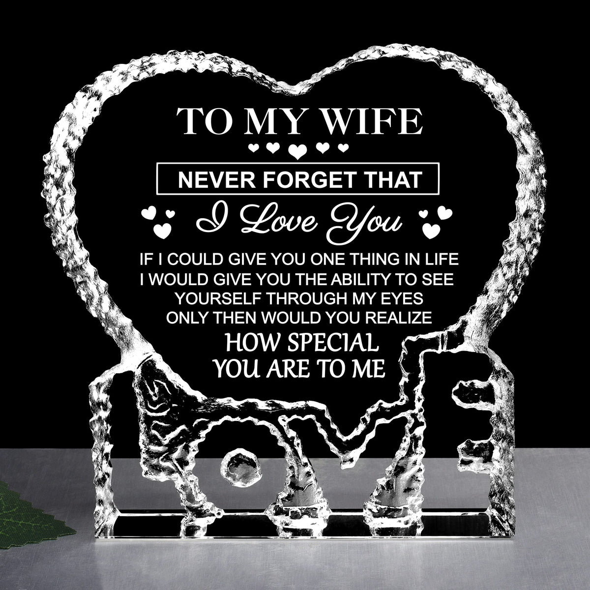 ZHSHWAT heart-shaped crystal gift for wife, a lasting keepsake to celebrate love.