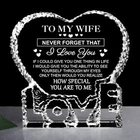 ZHSHWAT heart-shaped crystal gift for wife, a lasting keepsake to celebrate love.