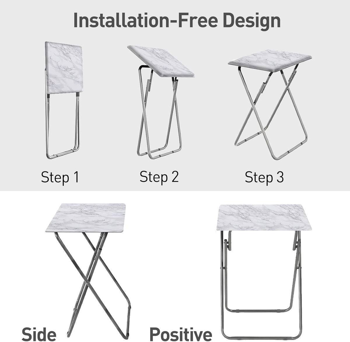 ZHUJERRY tray folds flat for compact storage against wall.