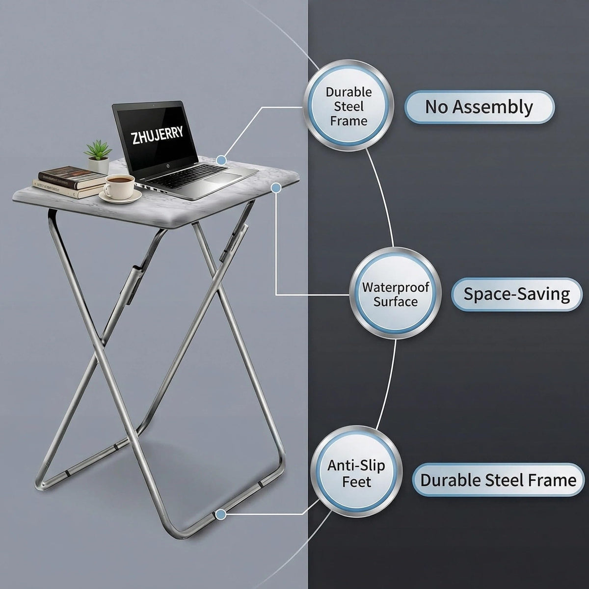 ZHUJERRY waterproof desktop surface cleans easily after use.