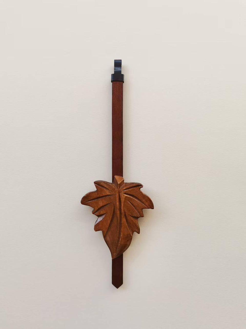 ZHUXINLI cuckoo clock pendulum front view with maple leaf design for rustic decor