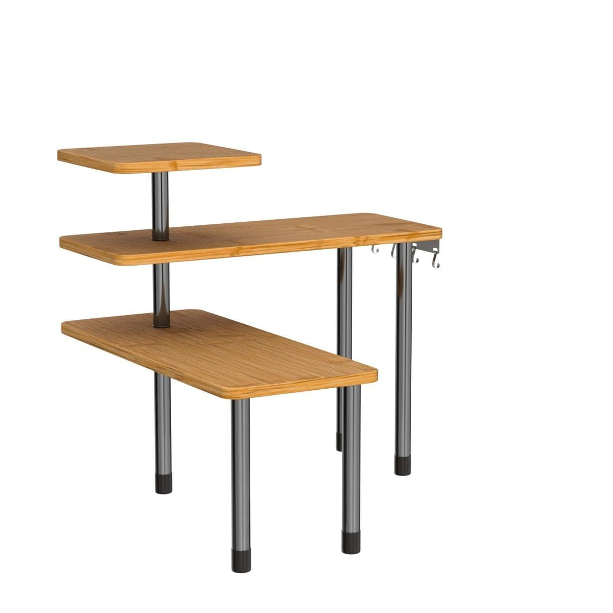 ZHWS bamboo 3-tier corner shelf holds spices neatly on kitchen counter