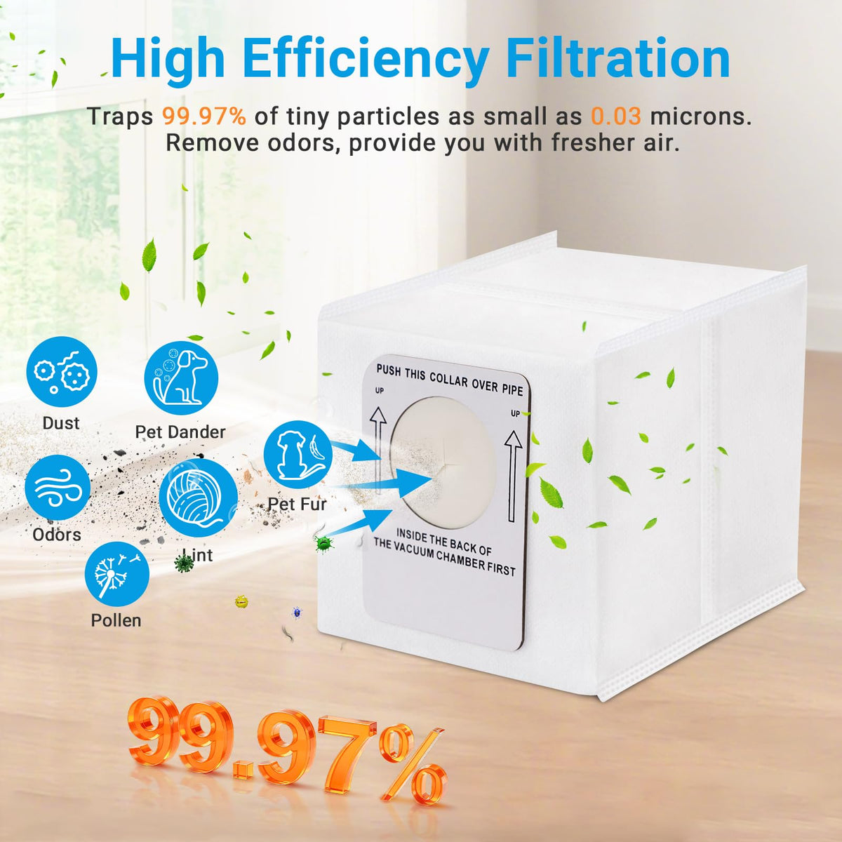Zibopon Y11 five-layer filtration captures fine dust particles.