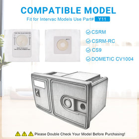 Zibopon Y11 dust bags compatible with Intervac CSRM and CS9.