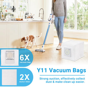 Zibopon Y11 dust bags with reinforced cardboard seal for secure fit.