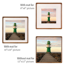 Zibrelte matted 8x8/10x10 frame front enhances images with depth