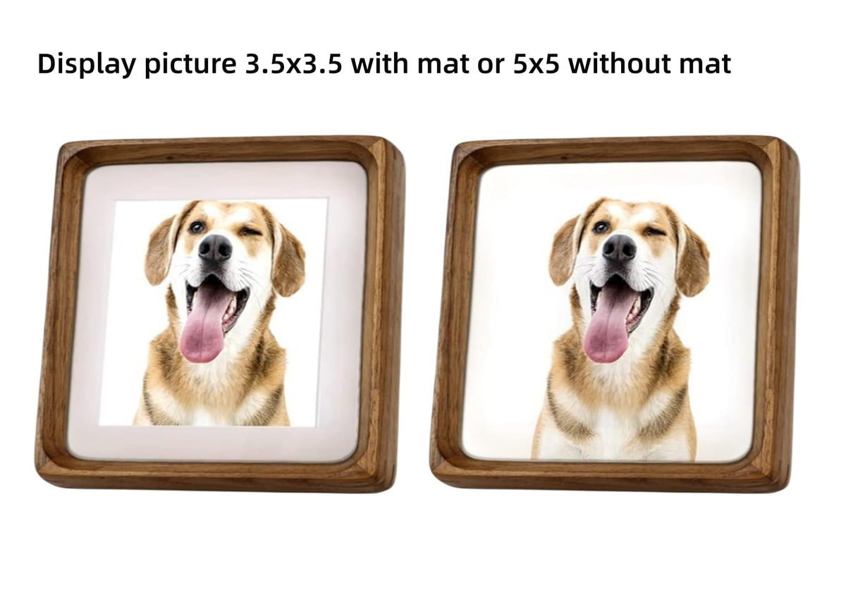 Mat option on Zibrelte frame for 3.5x3.5 photos.