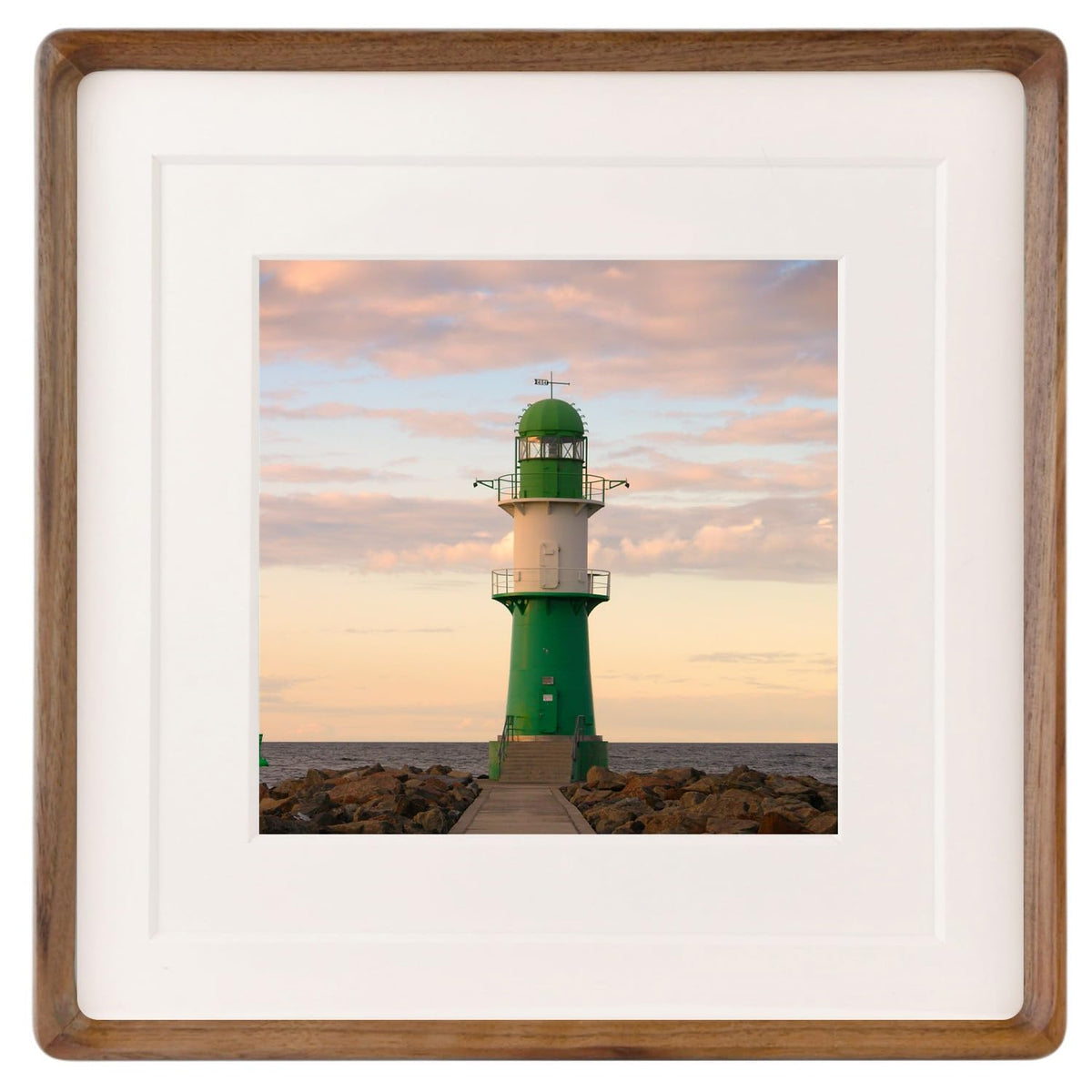 Zibrelte natural 12x12 frame front view highlights walnut grain for elegant display
