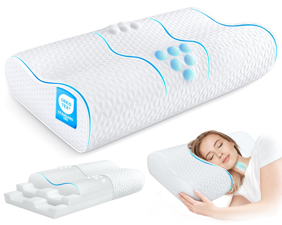 Zibroges cervical pillow three layer adjustable design supports neck alignment.
