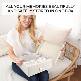 ZICOTO photo box with 30 dividers and labels for easy categorization.