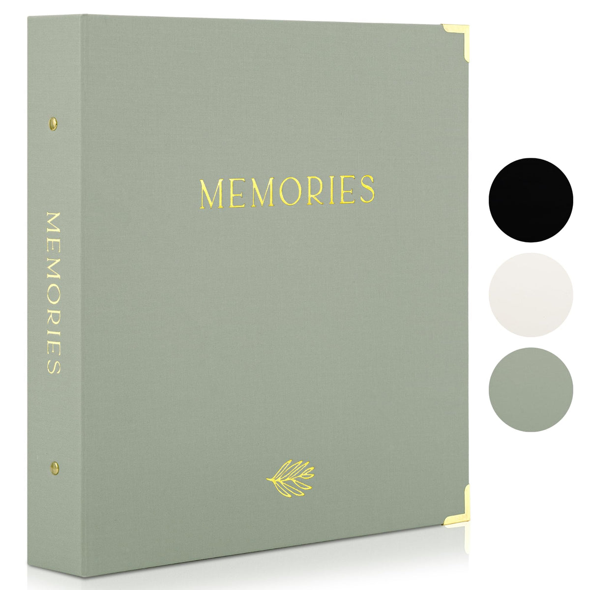 ZICOTO beautiful linen photo album cover in sage for easy memory safekeeping