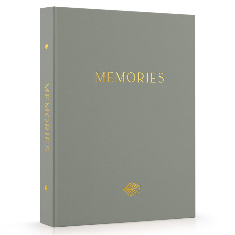 ZICOTO beautiful linen album cover in sage with premium durability for cherished memories.