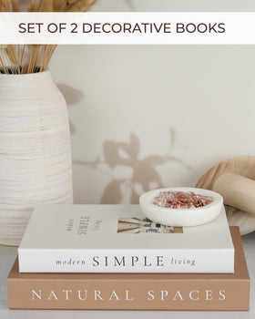 ZICOTO decorative books displayed on a coffee table for modern ambiance.