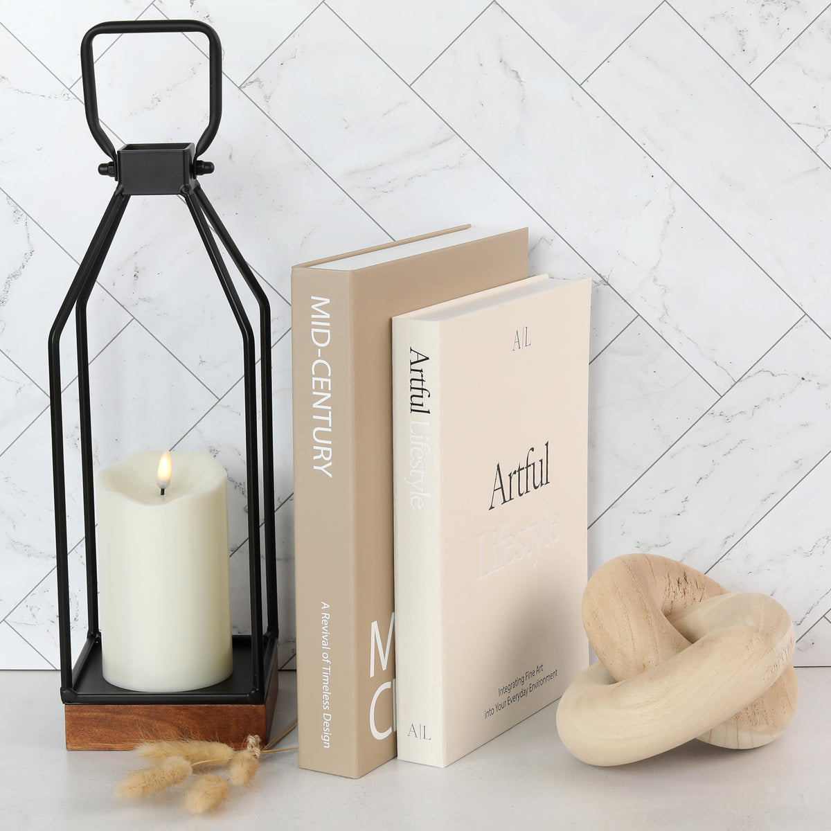 ZICOTO two-pack decor books fit coffee tables and mantels with timeless charm