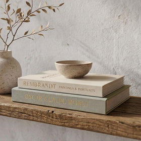 ZICOTO decorative linen books front view on coffee table for stylish living room decor.