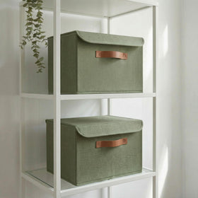 ZICOTO decorative storage boxes with lids organize photos and keepsakes while dust-protected.