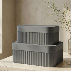 ZICOTO decorative storage boxes with lids in large size for documents on a shelf