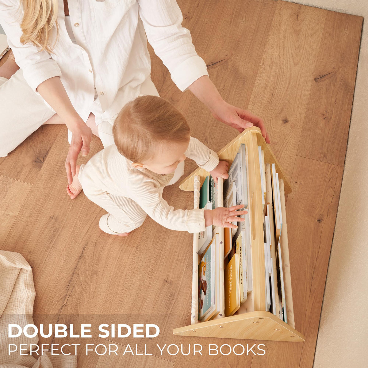 ZICOTO durable wood and fabric design withstands daily toddler use and joyful reading.