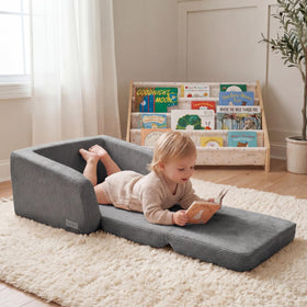 ZICOTO foldable mini couch fits in bedrooms and playrooms.