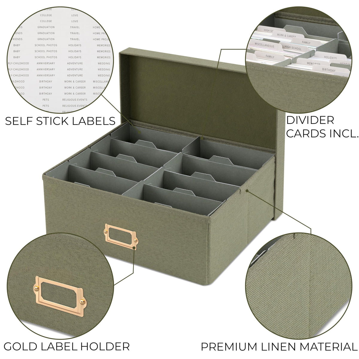 Foldable ZICOTO scrapbook storage box for space-saving organization