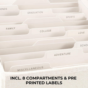 ZICOTO foldable scrapbook storage box stacks neatly for space-saving organization.