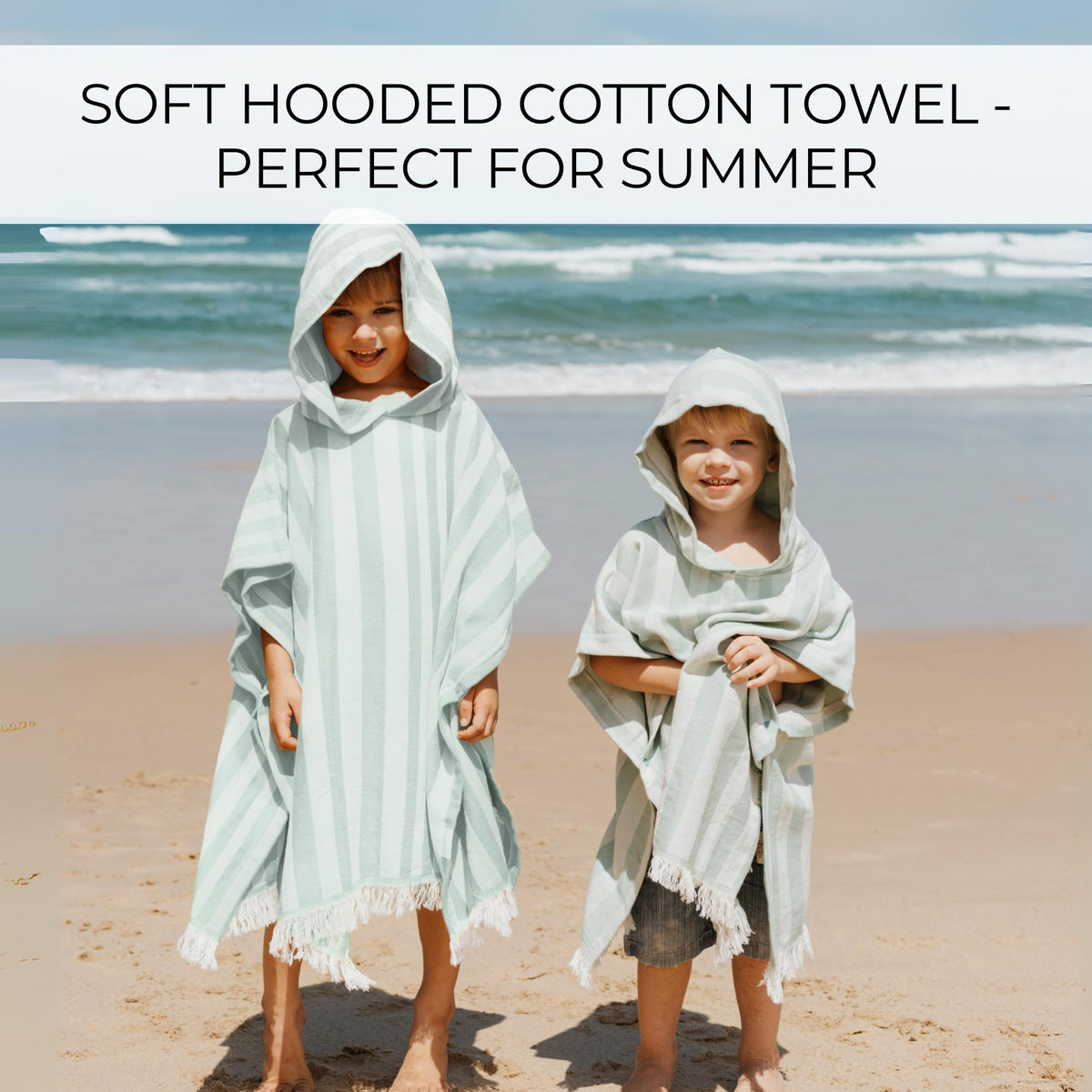 ZICOTO hooded poncho with hood for warm post-swim comfort