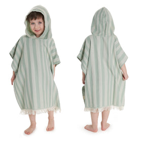 ZICOTO kids hooded towel with stripes for quick drying after beach play