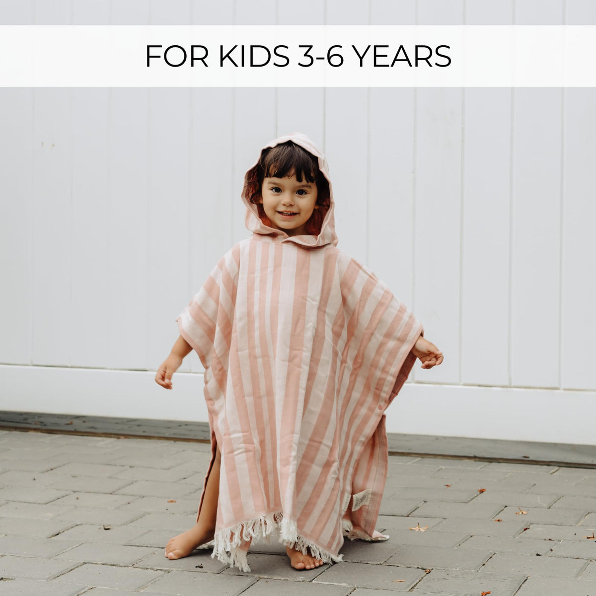 ZICOTO 25x26.7 inch towel size fits ages 3 to 6 for growing kids.