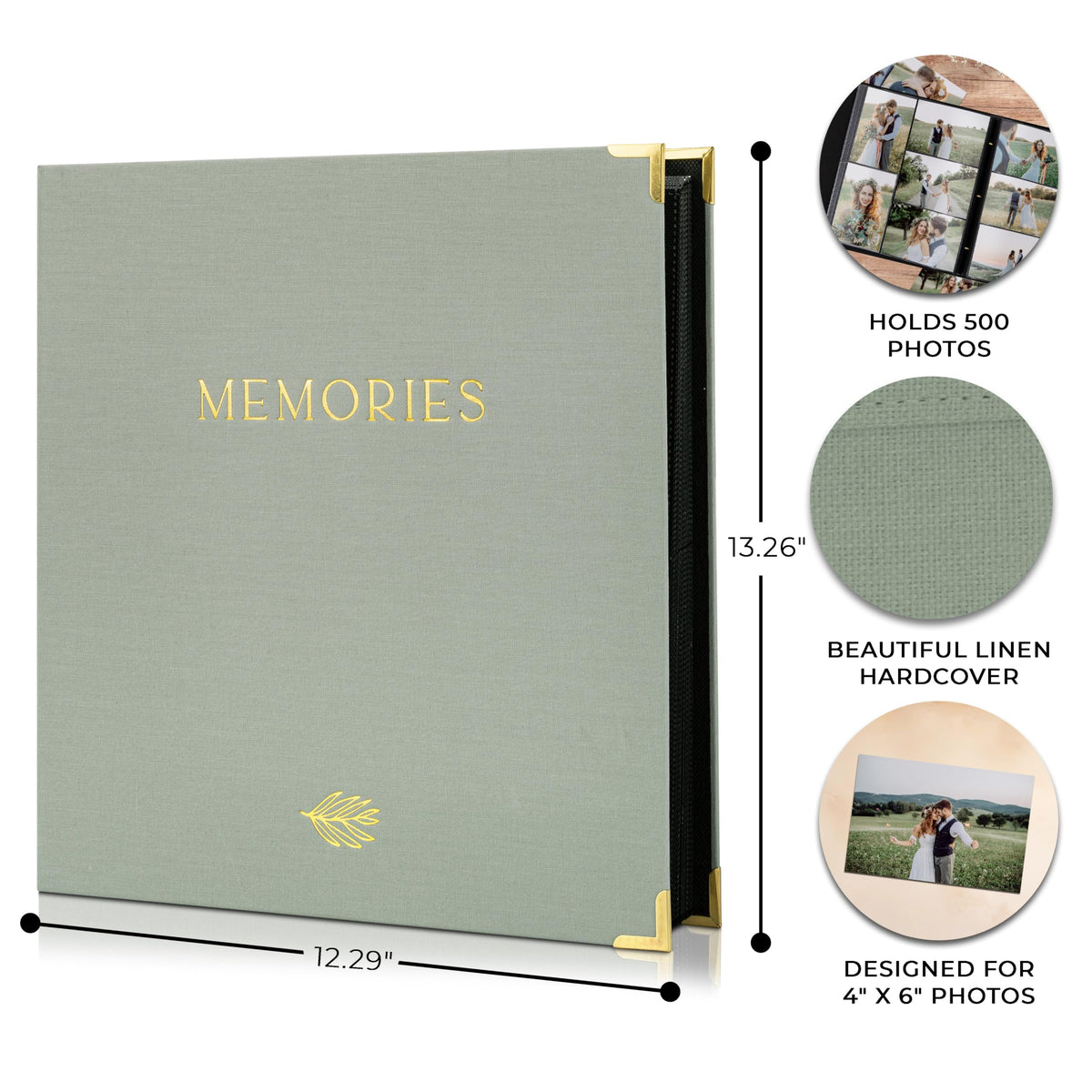 ZICOTO large 13.26 x 12.29 x 1.88 inch album dimensions
