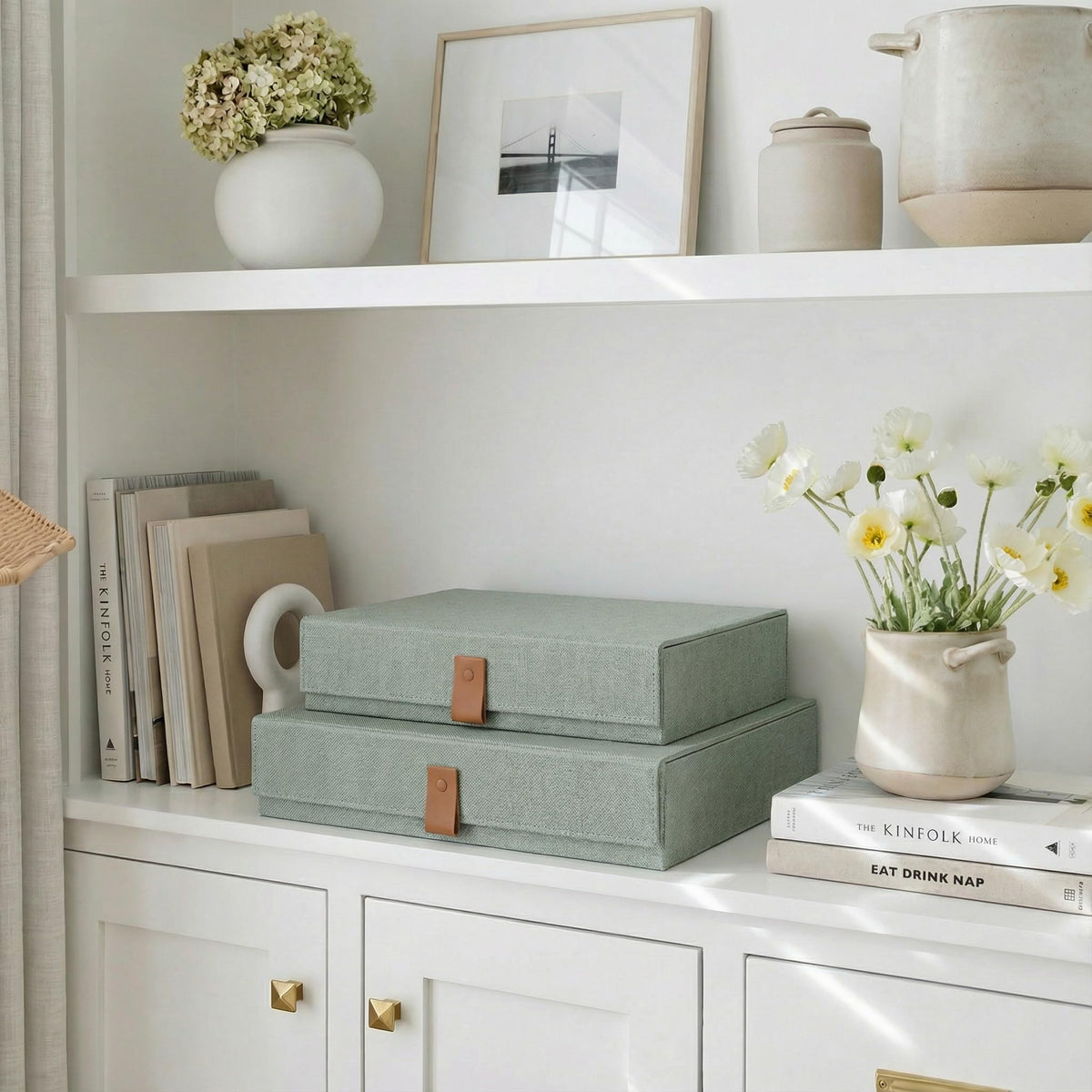 ZICOTO linen storage box closeup shows durable fabric protecting contents