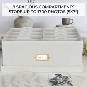 ZICOTO linen-texture surface adds a refined touch to any shelf.