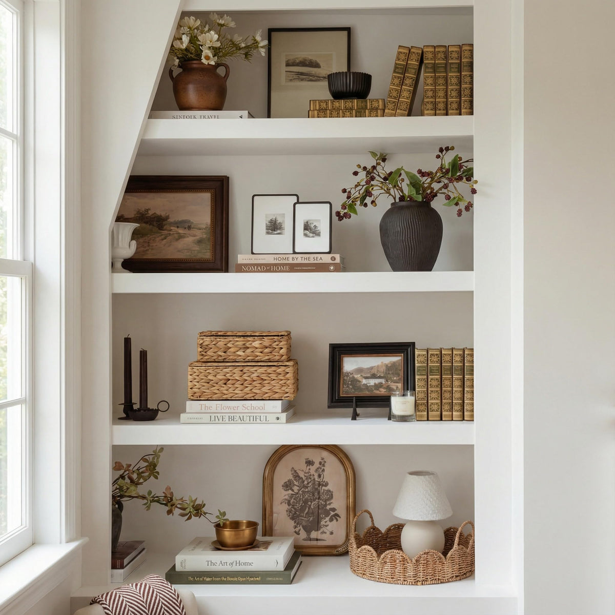 ZICOTO minimalist shelf decor with lids provides calm storage