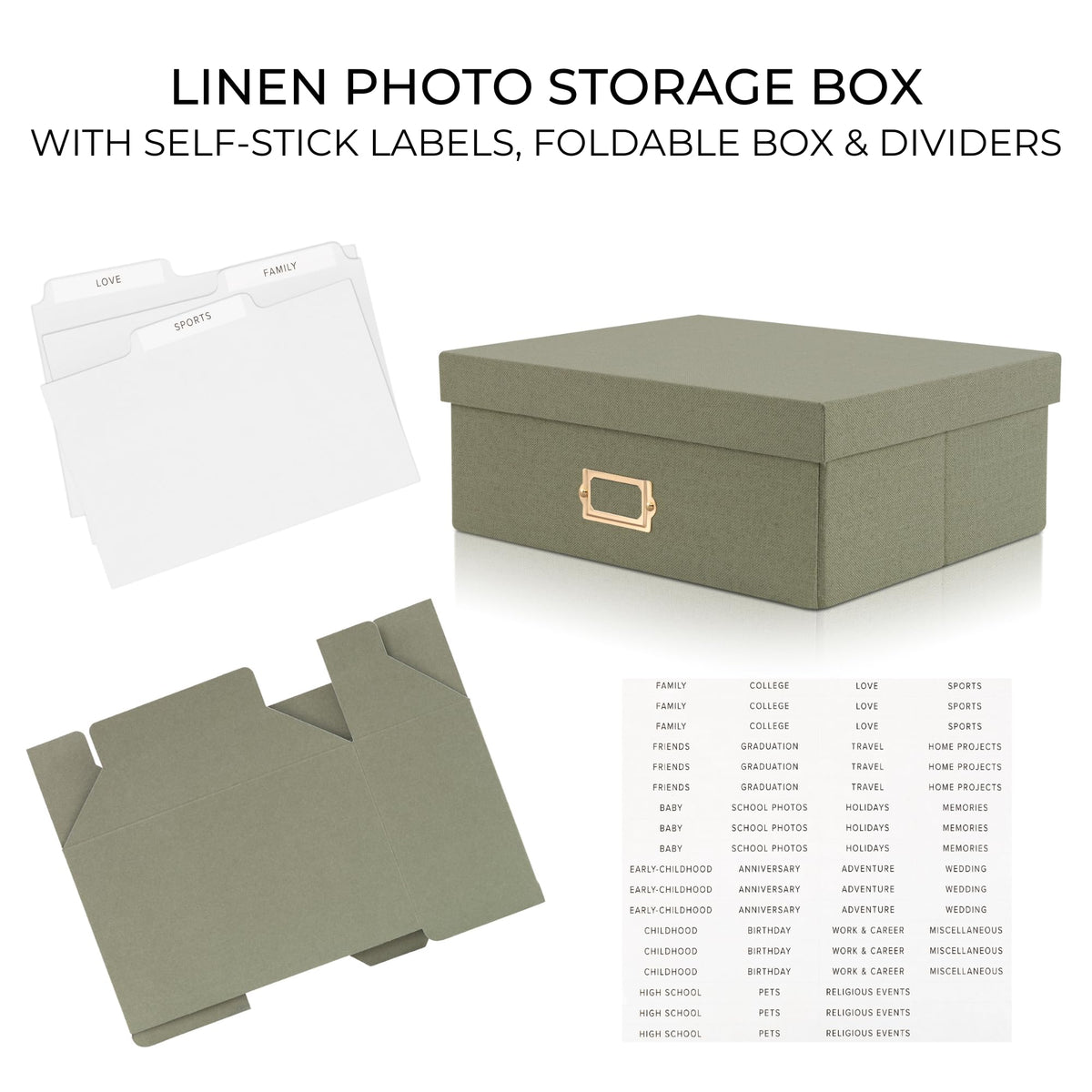 Modern decorative ZICOTO photo box on a shelf complements home style