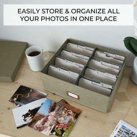 Open-compartment view of ZICOTO photo box for quick sorting