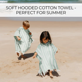ZICOTO poncho-style towel for toddlers during beach time keeps kids warm.
