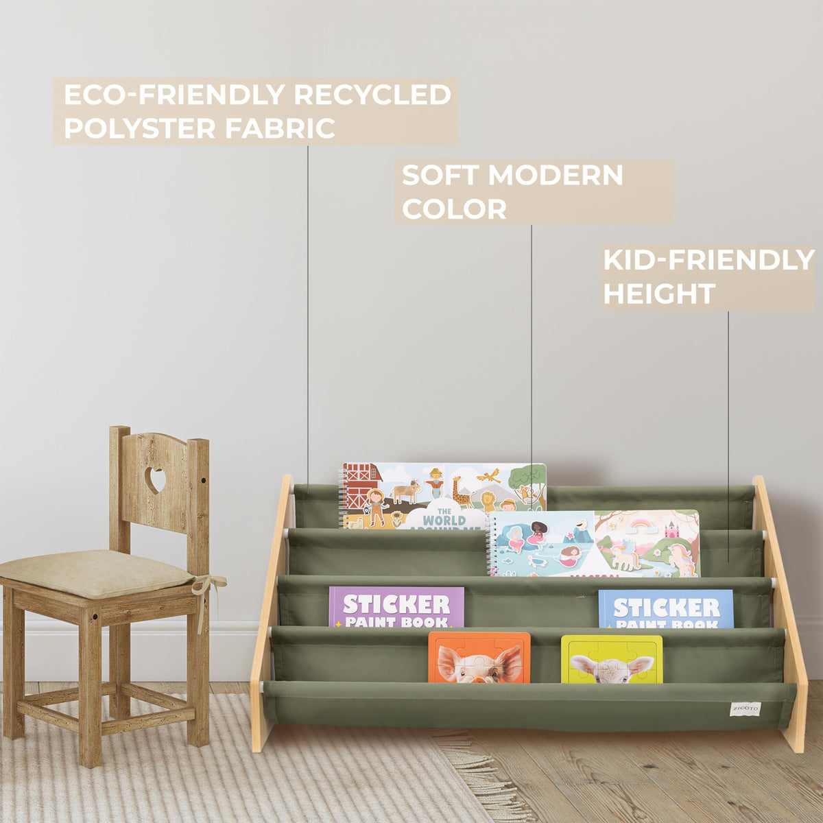 ZICOTO reading nook enhances cozy space for stories and imagination.