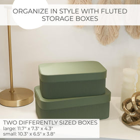 ZICOTO sage-green decorative box on a bookshelf adds subtle elegance