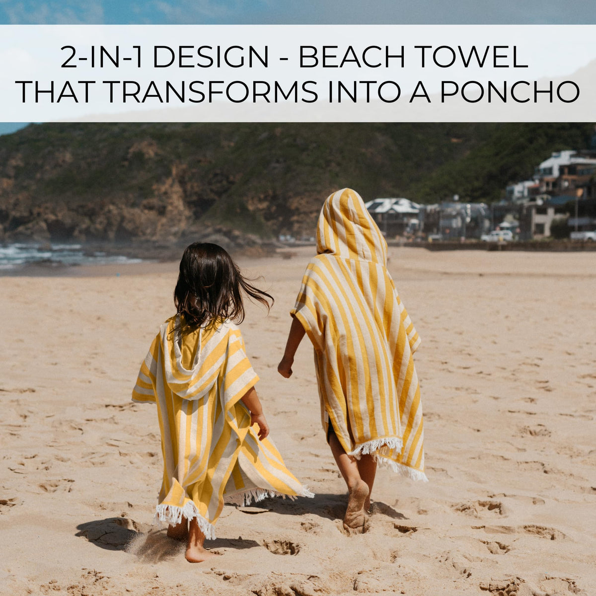 ZICOTO soft cotton hooded towel dries quickly for playtime.
